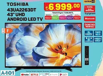 TOSHİBA 43LL2C63DT 43 FULL HD SMART LED TV